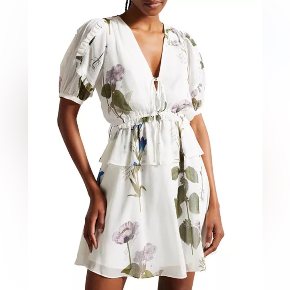 Ted Baker Jaliyaa White Floral Mini Dress